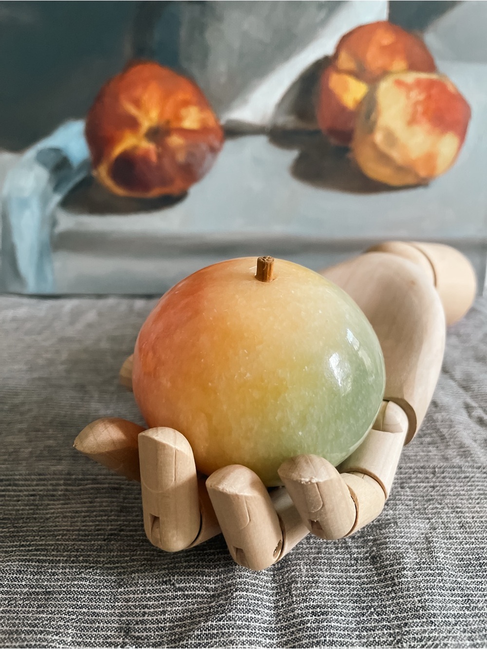 Stunning Carved Onyx Stone Fruit Decor Set - 4 Pieces - Picture 4 of 14